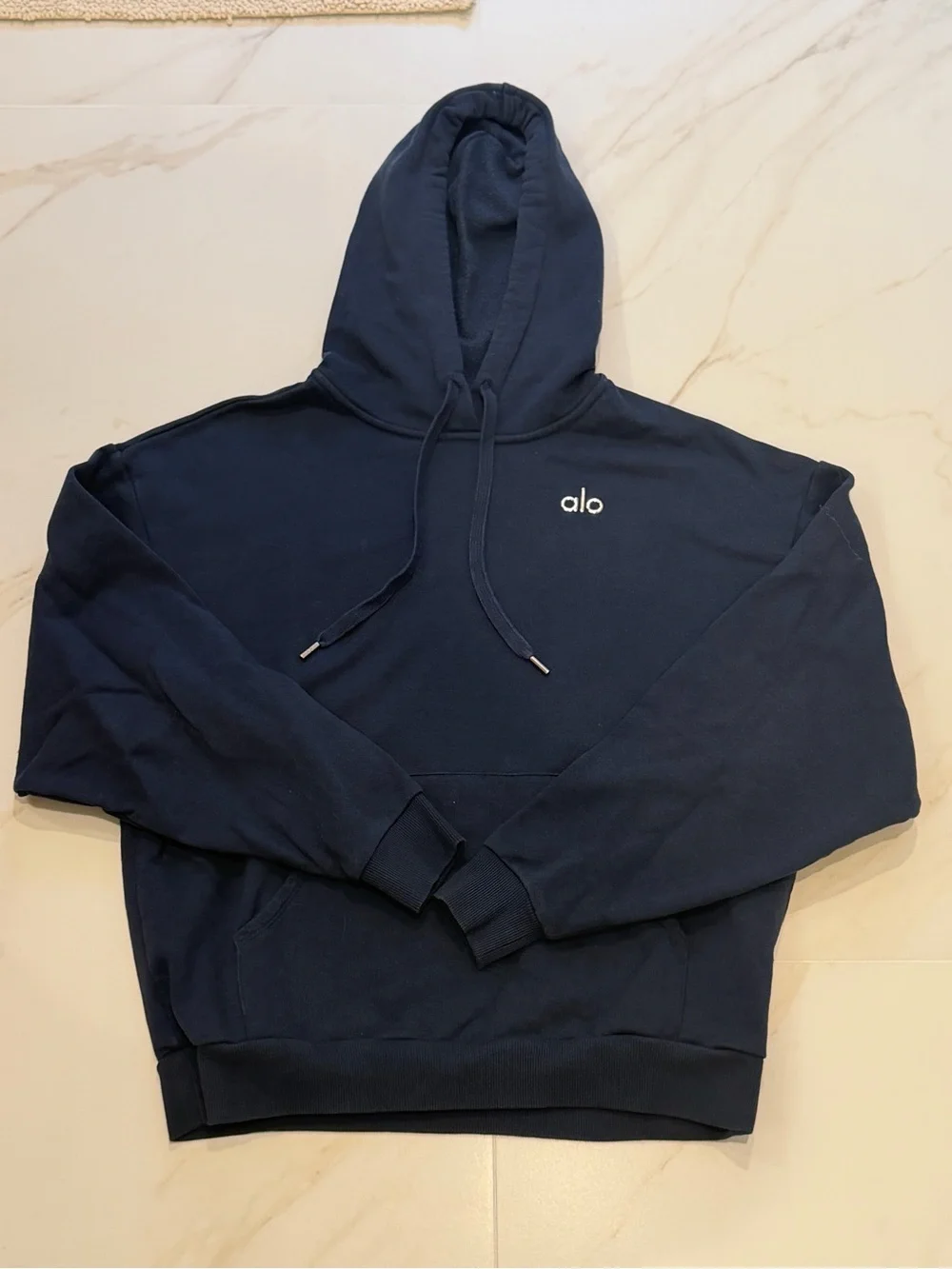 Alo Navy Logo Hoodie